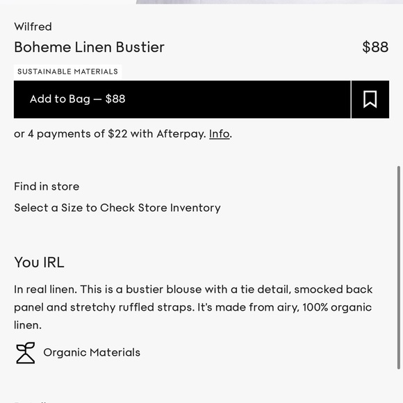 Aritzia Wilfred Boheme 100% Linen White Bustier Blouse - Picture 10 of 12